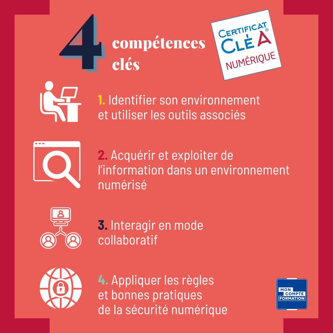 ✅ CléA numérique est la solution pour les actifs qui souhaitent valider et compléter leurs compétences numériques de base. 

📌 Pour en savoir plus et devenir un organisme habilité, consultez notre espace pro =&gt; buff.ly/48o5UTa @certifpro

#Formpro #CertificatClea