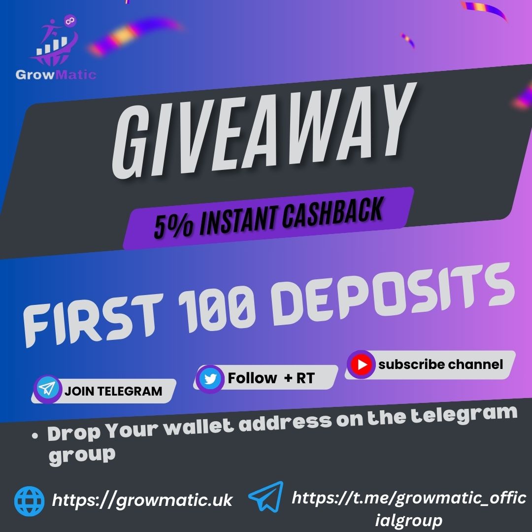 Growmatic_'s tweet photo. 🚀 4 hours to GO ! First 100 deposits receive 5% cashback.

 ➡️To participate, follow + retweet, join Telegram, subscribe, and share your wallet address. 

🕸️web - https://t.co/gduzlsVaNd

📞Telegram - https://t.co/kIRDcIzVzJ

 #Airdrop #USDT #Giveaways  #Polygon #staking #matic https://t.co/AxXA9Ihyc0