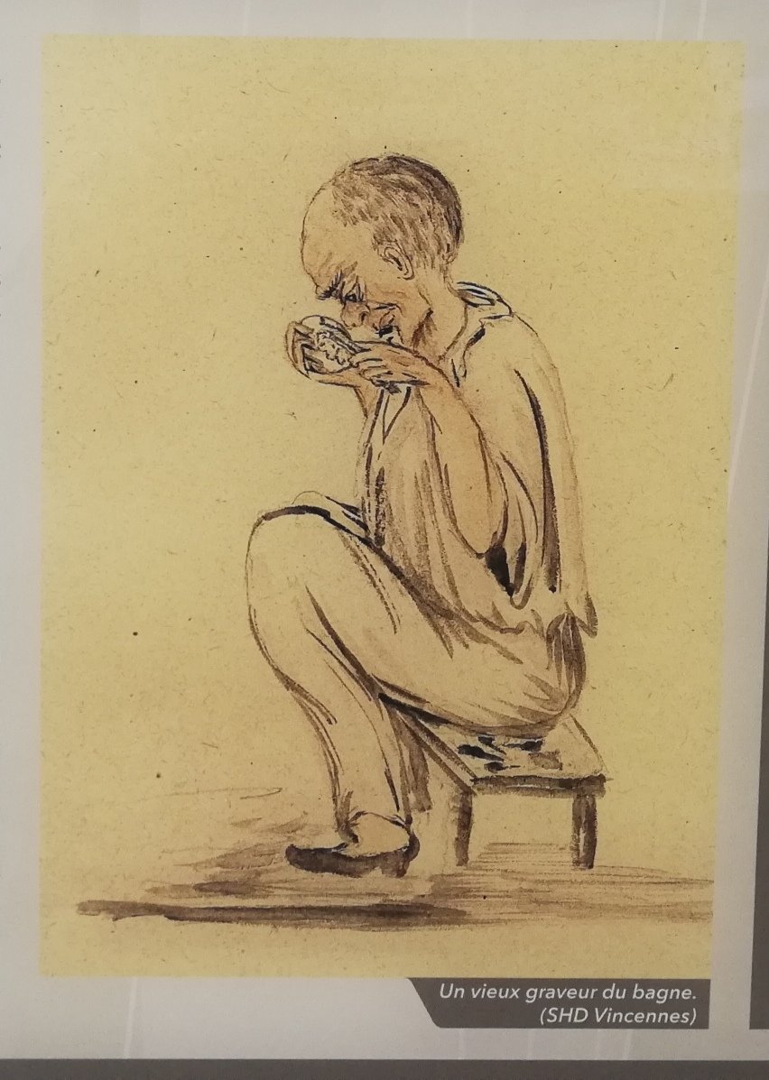 A beautiful beautiful beautiful collection of seashells engraved for commerce by convicts in Nouméa, New Caledonia. Now at the Historical Site of lle Nou. Much more than 'souvenirs' with merely monetary value for the maker.