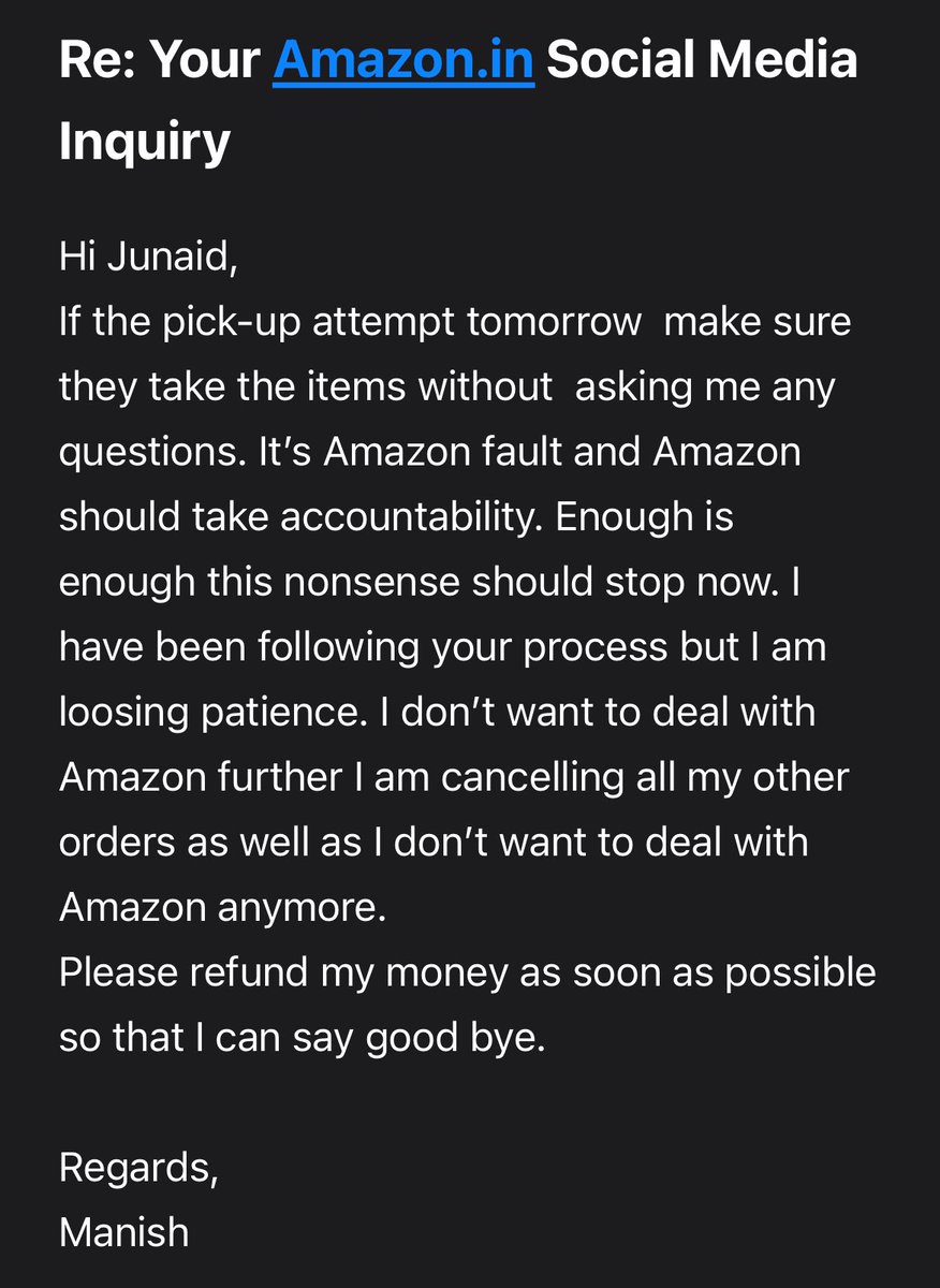 mpctmanish's tweet photo. @AmazonHelp Please check if you can find out emails and responses. I do not see response for my last email https://t.co/HbriQjsF1v