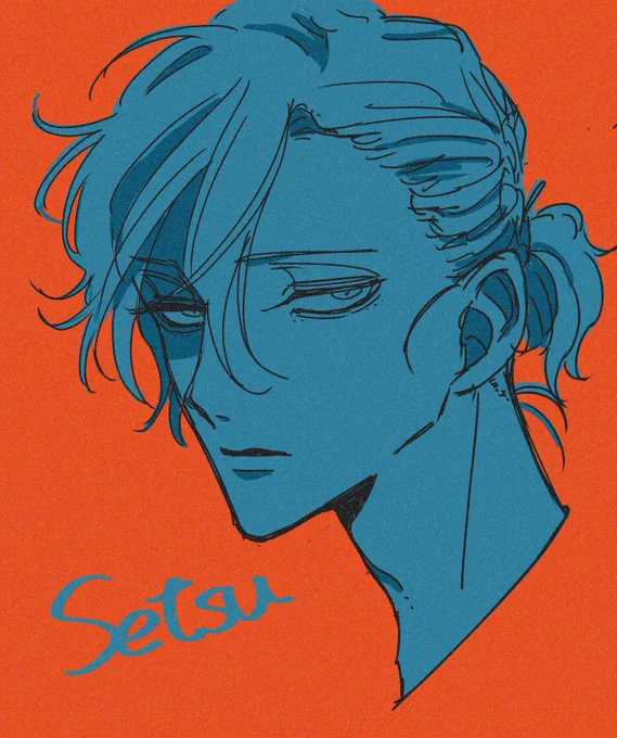 いつか髪を縛った世継を描きたいと思ってたけど、本編で描けなさそうだから落書きで…結構印象変わりますね 