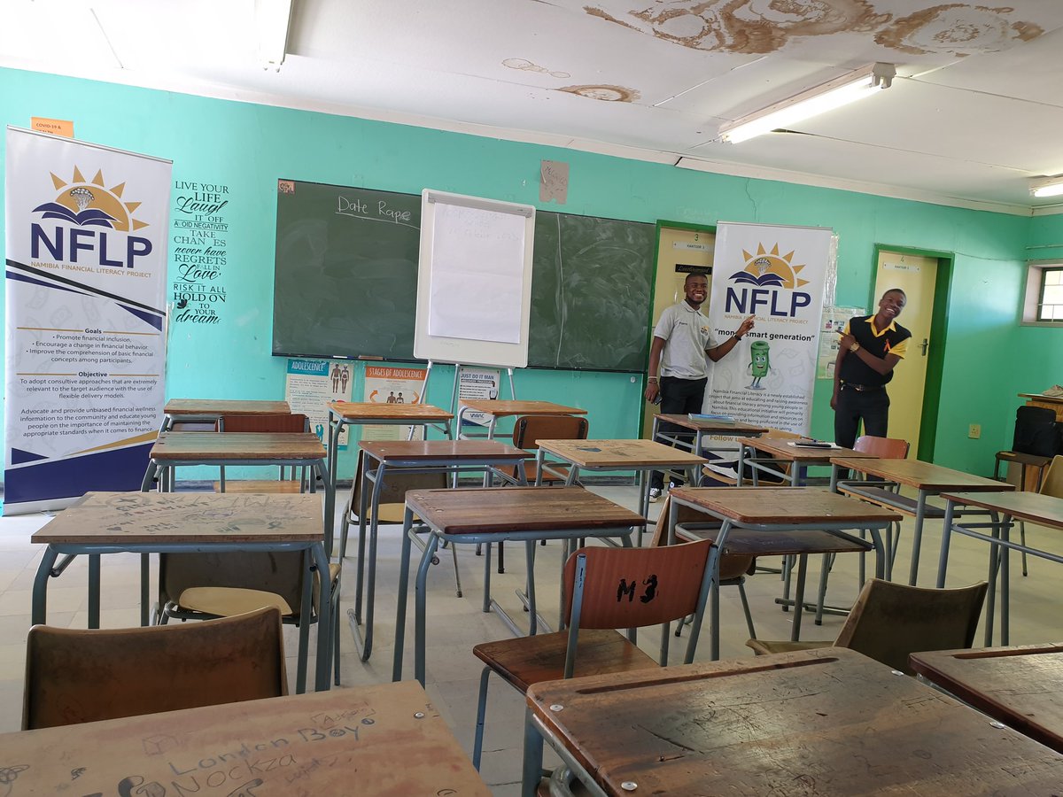 NamibiaFLP's tweet photo. Class is set, excitement is in the air! 📚✨ At Cosmos High School, we're gearing up for a transformative lesson in financial literacy. Eagerly awaiting our bright learners to join us on this empowering journey. Let's dive into the world of finance together!💡💰 #YouthEmpowerment https://t.co/MpVqX4HqqH