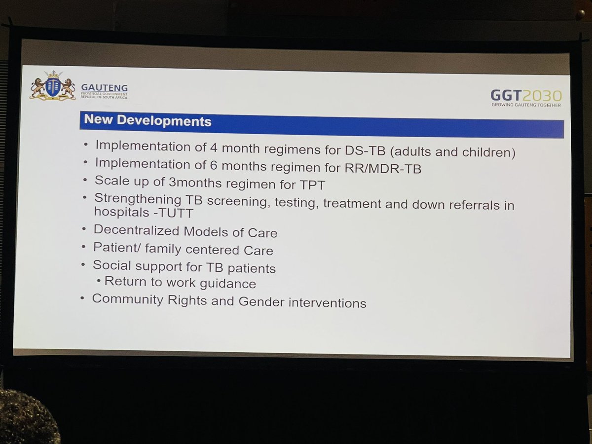 GuisteeM's tweet photo. Day 2 of Annual GP Pharmaceutical services conference. Dr N Madonsela says Pharmacists are in a critical position to make a positive impact on TB. TB is a treated condition. “No patient should be dying of TB in Gauteng in 2023” Dr Madonsela #AsibeHealthy @PharmGp @GautengHealth https://t.co/fgO7uB0Jyw