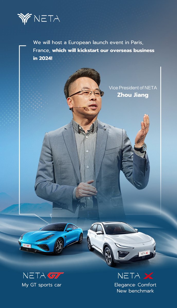 netaautoglobal's tweet image. At the Neta X launch event, Mr. Zhou Jiang, Vice President of Neta Auto, spoke about Neta Auto&apos;s overseas business development and prospects.We are committed making touchable samrt EV for customers around the world.🚗

#NetaAuto #NetaTech #WeAreNeta