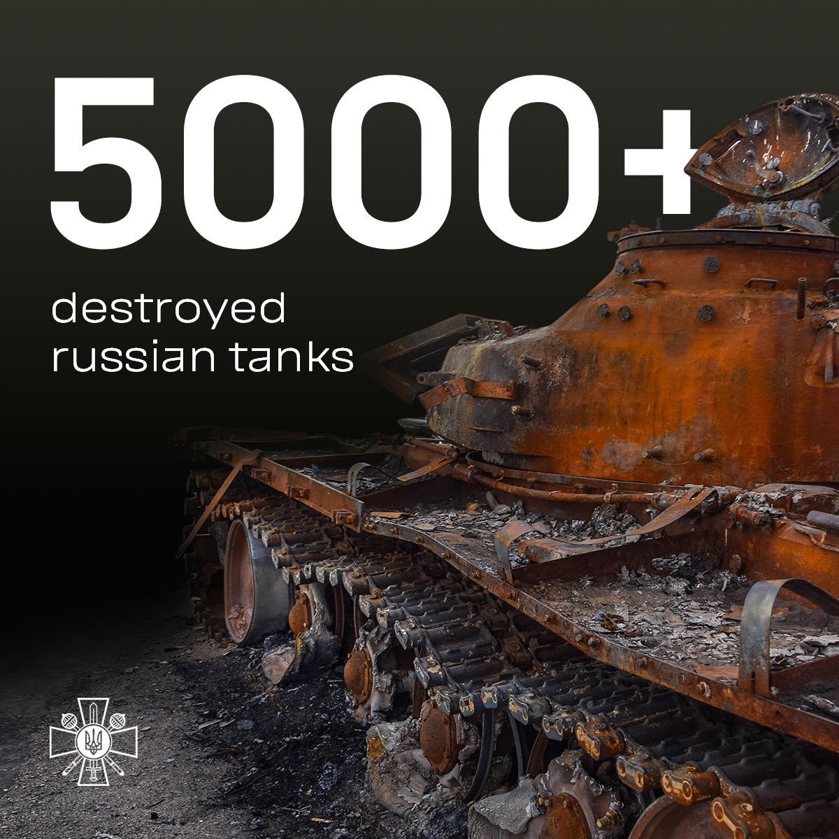 5000+ russian tanks were destroyed during the full-scale invasion.

Ukrainian power is stronger than occupiers’ steel!