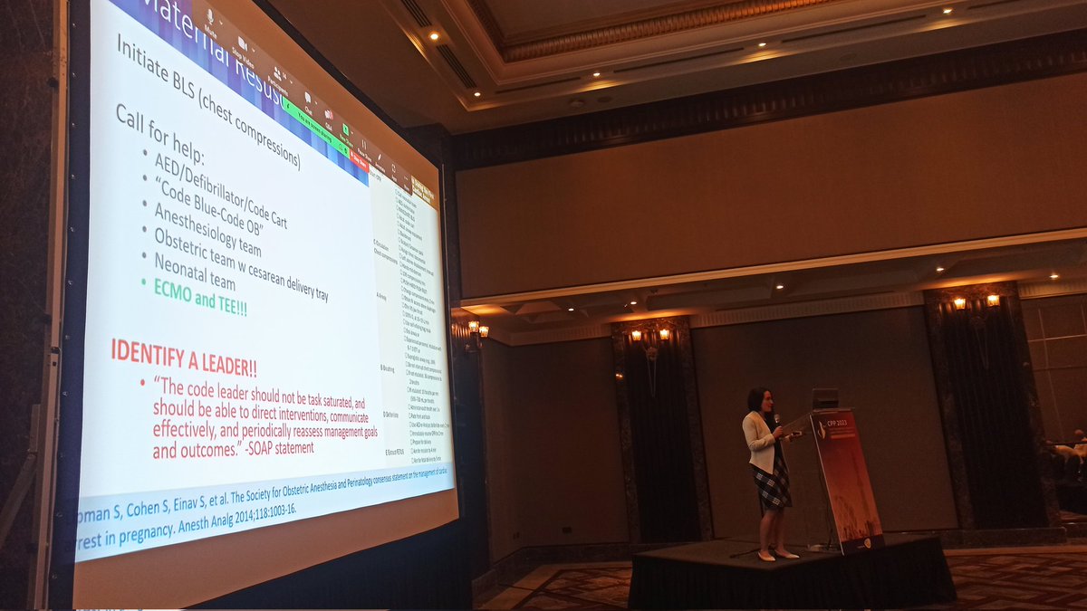 SilCastelletti's tweet image. #CPP2023 Dr @maloumeng  on maternal #CardiacArrest &amp;amp; #ECPR
🤰important to identify a team-leader
🤰try to perform a differential diagnosis
🤰60% of #women may survive
@CPPCongress 
@dukeunion 

@KristinaHaugaa @judbacke @DrMarthaGulati @aayshacader @alessia_gimelli @ANazmiCalik