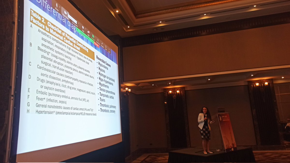 SilCastelletti's tweet image. #CPP2023 Dr @maloumeng  on maternal #CardiacArrest &amp;amp; #ECPR
🤰important to identify a team-leader
🤰try to perform a differential diagnosis
🤰60% of #women may survive
@CPPCongress 
@dukeunion 

@KristinaHaugaa @judbacke @DrMarthaGulati @aayshacader @alessia_gimelli @ANazmiCalik