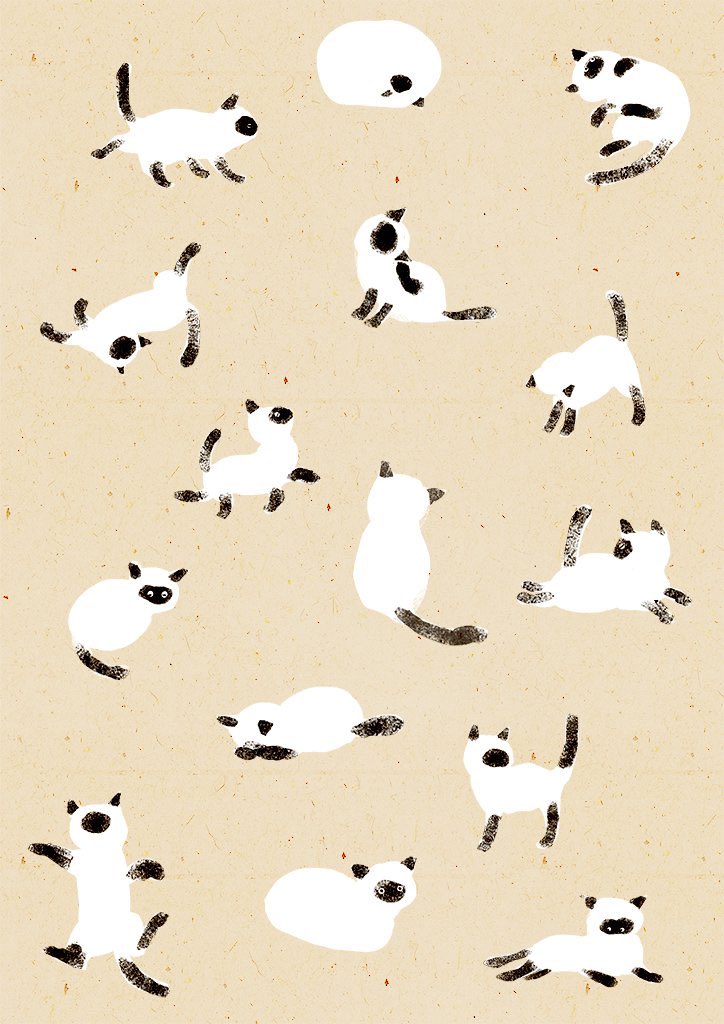 「猫」|ももろ　4／20発売絵本「パンダのパクパクきせつのごはん」のイラスト