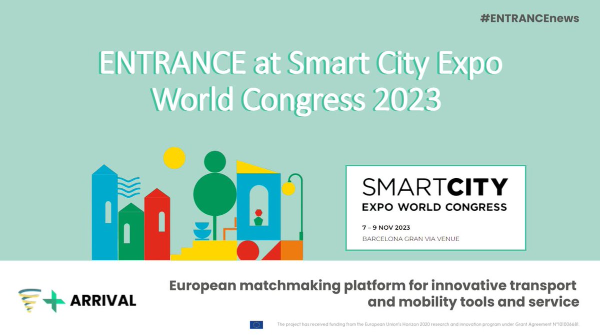 📢 Exciting Update! ENTRANCE will be at the @SmartCityexpo in Barcelona, November 7-9, 2023. 
🌆 Join us in shaping a greener, smarter urban future.

🚀 Stay tuned for exciting developments!

🏙️ Learn more: rb.gy/0rgds

#SCEWC #SmartCities 🌍