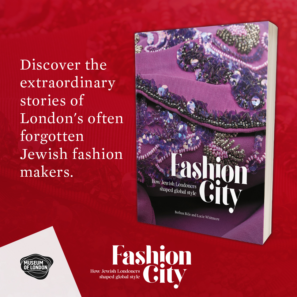 Want to learn about key figures in London #fashion? Join @costume_society on 6th November for an exclusive book launch talk with @bethanbide and @LucieWhitmore, discussing their new book #FashionCity: How Jewish Londoners shaped global style! More info: bit.ly/46wFDQI
