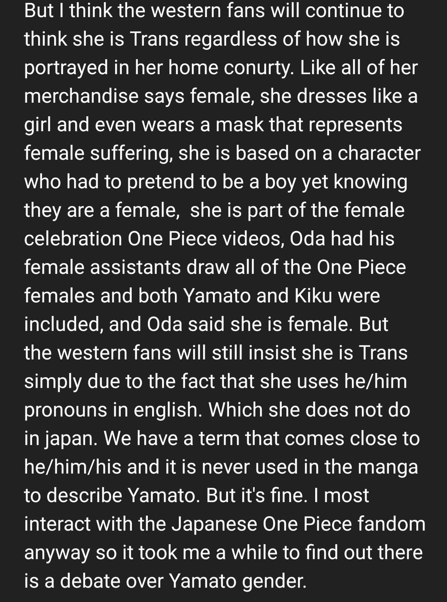 Charlot35526266's tweet photo. @SotsimBrawlfan @rahdron @ScoutSzewc @XDeathSpeedZX @Soul_StormOP @Needful_HP @nelly_tony_c I can imagine Momo being in the all girls bath cause he is a child.

Something does not add up.

Is Yamato a man or is Yamato a woman?

One person said this in pic

I find this quite fascinating, there is no gender debate in Japan so Japan believes she is a woman and not a trans. https://t.co/fL8xcmMsR3