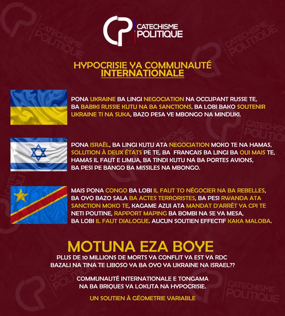 Un soutien à géométrie variable. Une communauté internationale hypocrite.
#catéchismepolitique
<a href="/JusticiersRDC/">JusticiersRDC⚔️</a> 
<a href="/GBaruani01/">Glody Baruani</a>