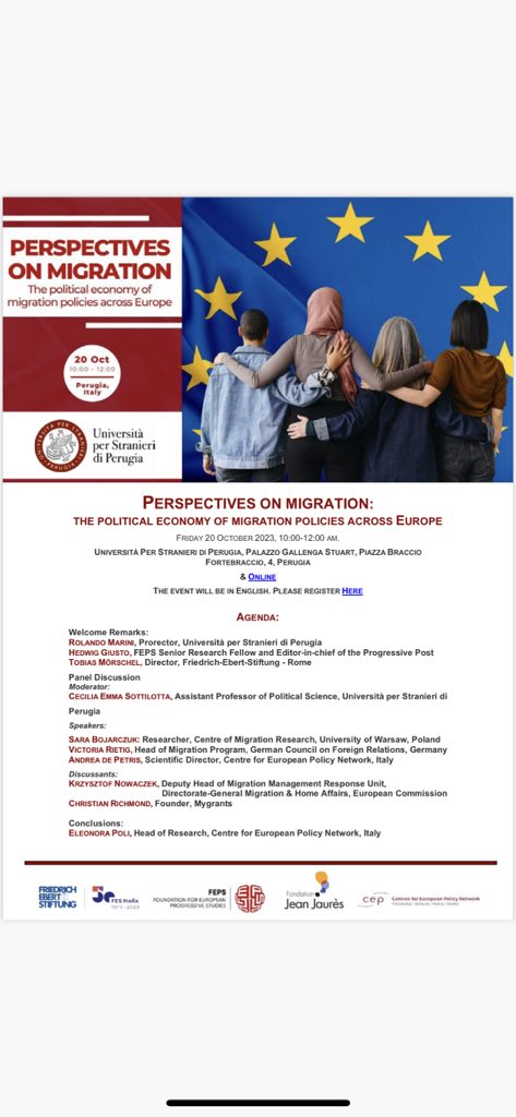 Our event, The Political Economy of Migration Policy has just kicked off!
<a href="/FEPS_Europe/">FEPS</a> <a href="/cep_ITA/">Centro Politiche Europee</a> <a href="/FES_Europa/">FES Europa</a> <a href="/cep_GER/">Centrum für Europäische Politik</a> <a href="/csottilotta/">Cecilia Emma Sottilotta</a>