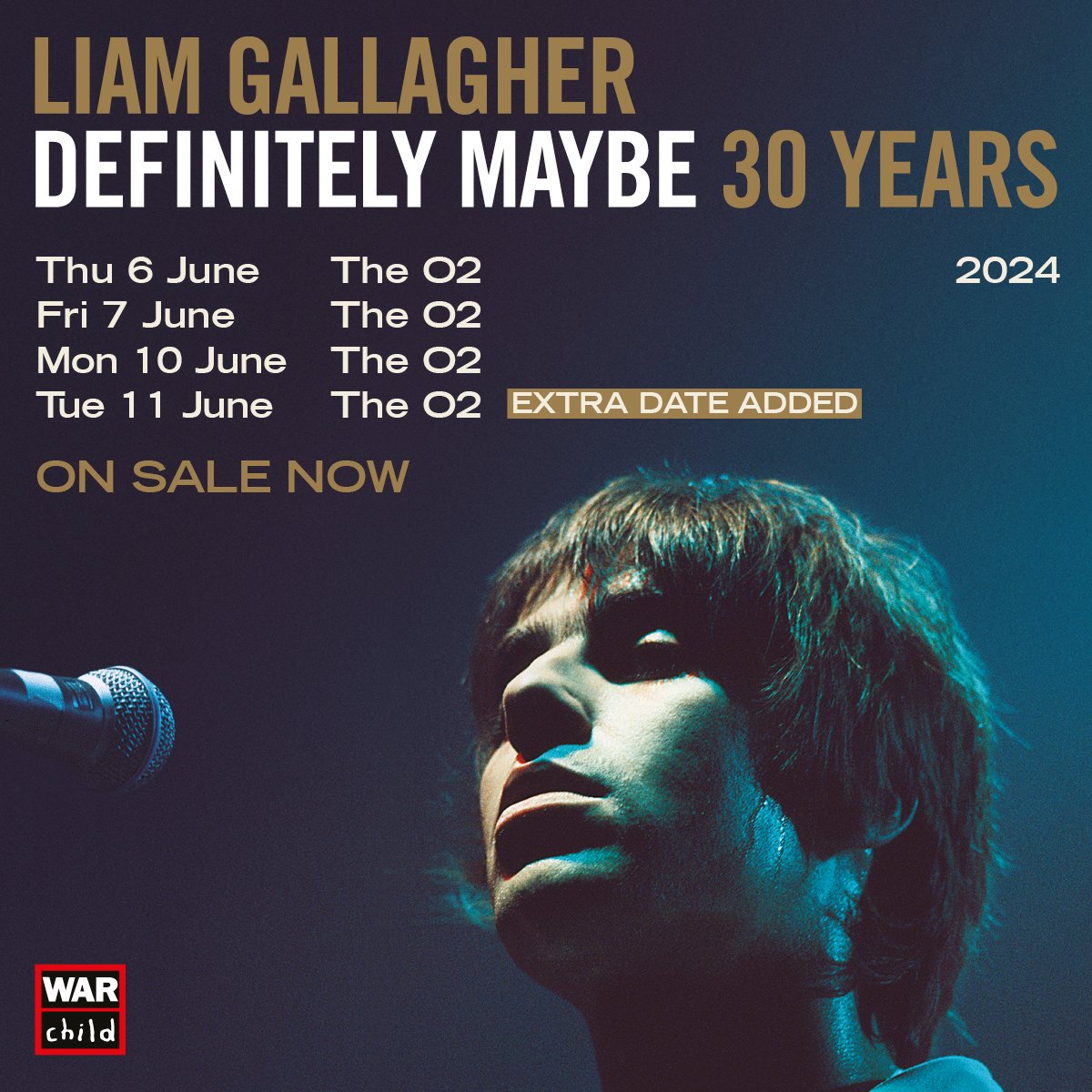 TheO2's tweet photo. 🆕 JUST ANNOUNCED 🆕 @LiamGallagher has added a fourth London show to the Definitely Maybe tour on 11 June 2024. 

Tickets for the new date are on sale now.

On @O2 or with @virginmedia? Get Priority Tickets : https://t.co/AKUh6m7hkB

General on-sale: https://t.co/G19dxRliHo https://t.co/7VWDz85esw