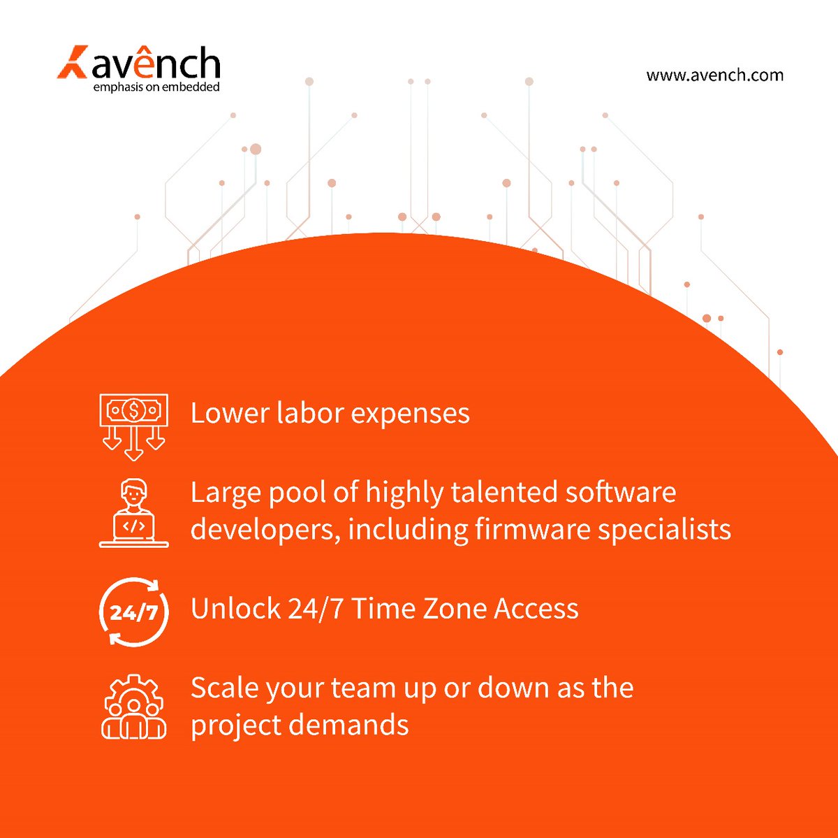 avench_systems's tweet image. At Avench Systems, we're here to help you navigate the exciting world of outsourcing. Let's elevate your projects together! 💡
avench.com
#Outsourcing #FirmwareDevelopment #TechSolutions #Innovation