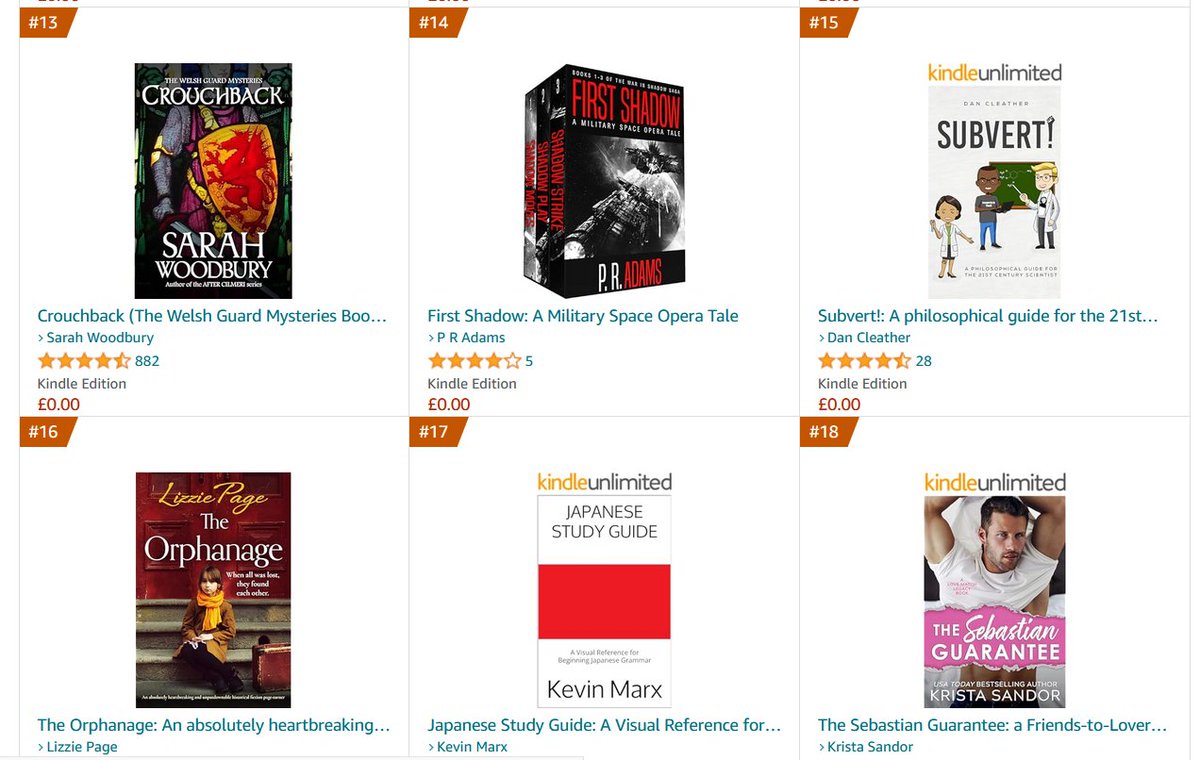This is so cool. Subvert is currently the number 15 seller of all (all!) free books on Amazon. geni.us/Subvert