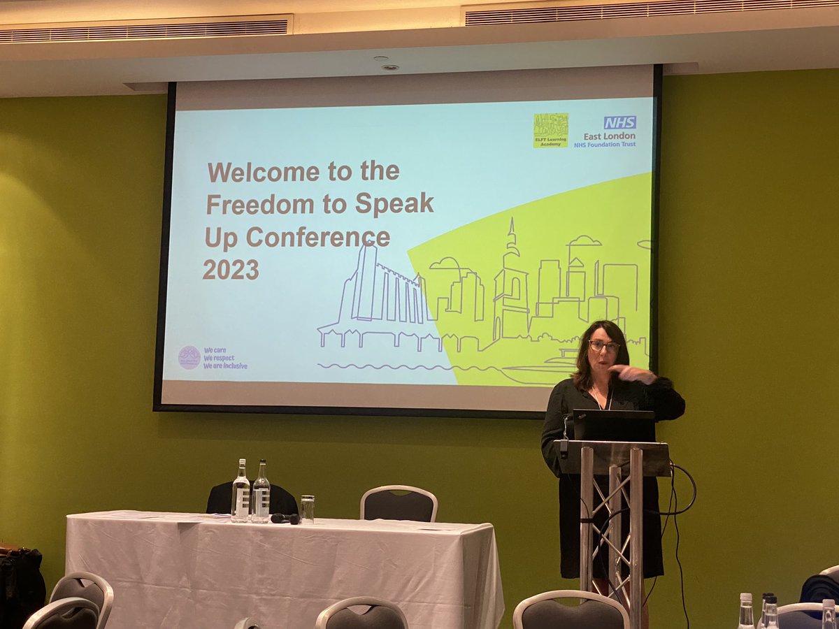 Chief Nurse @_ClaireMckenna kicking off the @NHS_ELFT Freedom to Speak Up Conference