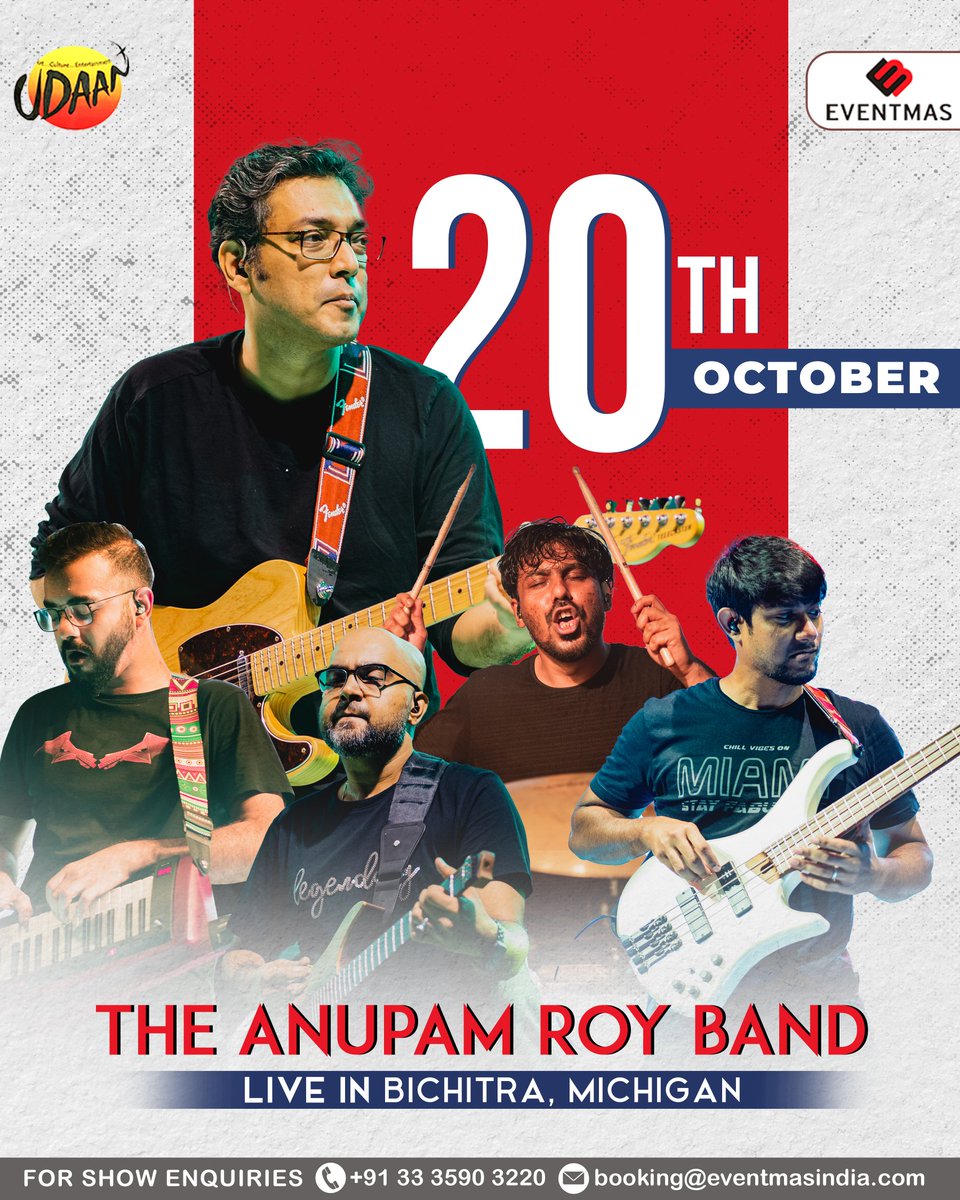 EventmasIndia's tweet photo. Event Update :
The @aroyfloyd Band Performing Live tonight at Bichitra , Michigan !
.
.
#Eventmas #AnupamRoy #TARB #TeamEventmas #EventmasExclusive #TalentManagement #Live #WeCreateYouCelebrte https://t.co/m8UZiVvqZV