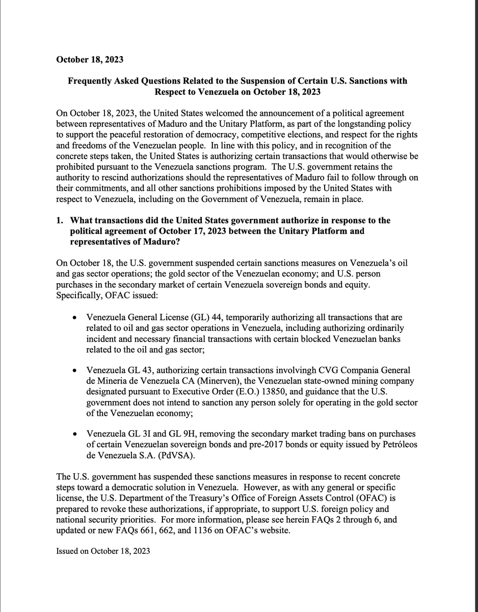 SOSOrinoco's tweet photo. Statement by @SOSOrinoco on the United States 🇺🇸 decision to grant a 6-month OFAC icense to @Minerven_CA:

🟥 This decision is going to boost a criminal bonanza and allow @NicolasMaduro's regime to accelerate the plundering of Venezuelan #Amazonia

⬇️ Our explanation:

1- Long before sanctions were in place, the illegal #ArcoMinero decree introduced and promoted a 'business model' that is chaotic, violent & criminal, disregarding human rights and environmental regulations, which scared away large international mining companies. All this is widely documented by @OECD, @un_hcr Fact Finding Mission and @SOSOrinoco.
2- This 'business model' directly benefits @NicolasMaduro and his associates: @ConCiliaFlores @delcyrodriguezv @TareckPSUV @dcabellor and many #FANB generals, such as General Carlos Osorio, president of @CVMVenezuela who has a monopoly on the fuel supply for all mines in #ArcoMinero and illegal mines in all Protected Areas in southern Venezuela.
3- Venezuela's illegitimate Vice President, @delcyrodriguezv, has been trying for years to partner with international mining companies to exploit her own mines. To achieve this, the Vice President needs sanctions to be lifted so that these companies can operate in Venezuela.
4- With the lifting of sanctions the @NicolasMaduro regime has new incentives to further deepen the #ArcoMinero policy because via @Minerven_CA they will be able to "legally" launder more #BloodGold: Maduro and his group of beneficiaries (military, senior political figures and financiers of the regime) will now continue trafficking, but openly.
5- The governments of the US, Canada, UK, and serious gold refiners have no way of overseeing, nor knowing what is going on inside @Minerven_CA. The regime will use Minerven as a funnel to channel all the gold illegally & unsustainably mined in Protected Areas (using illegal mercury and violating human and environmental rights).
6- @SecBlinken is naive to think that lifting sanctions is going to reduce unsustainable mining & smuggling of #BloodGold and other minerals. 
7- Just look at #Guyana to understand that #ecocide, illegal & destructive mining practices allowed by that government in the disputed but highly biodiverse #Essequibo, occurs even in countries WITHOUT SANCTIONS. 

CONCLUSION: By lifting the sanction on Venezuelan gold, the United States becomes a co-participant in the looting of the Venezuelan #Amazon and chooses to ignore an #ecocide that now becomes unstoppable, will be exploited by all regional criminal groups and will be impossible to hide. 

What will @JohnKerry have to say?  
#ClimateChange