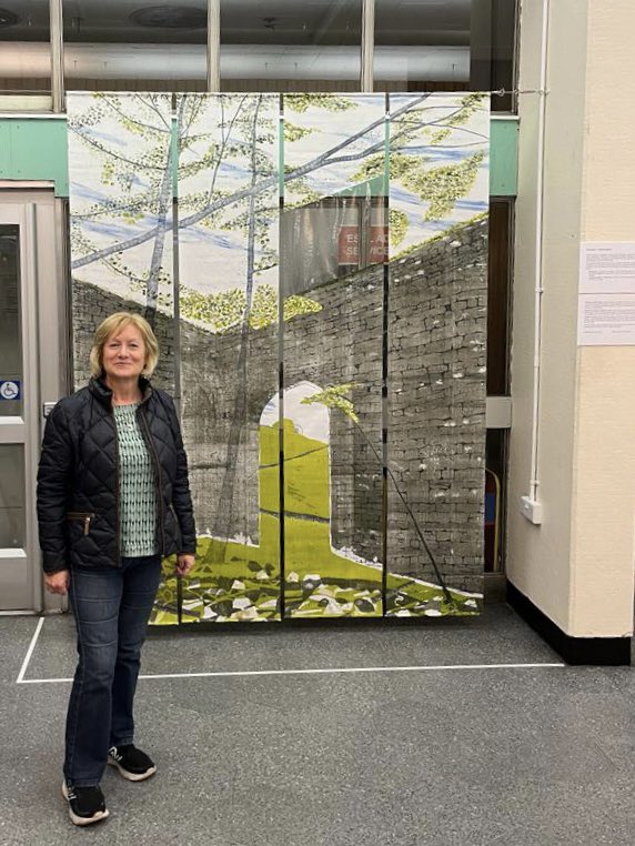 My first solo exhibition ‘Reclaiming’ is on until 21/10 at #Holborn library in #Bloomsbury - part of @bloomsburyfest 2023. There are 3 print installations on show. Do pop by if you’re local! #printmaking #etching #monotype #drystonewall