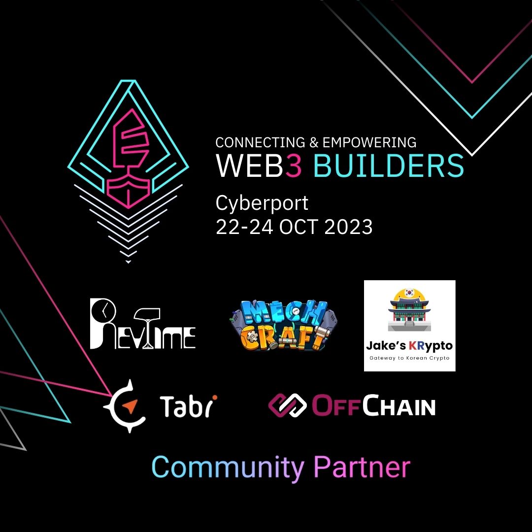 Presenting the community partners for #EthHongKong 2023!

Come with us on an exciting adventure this coming October as we delve deep into the heart of Ethereum's ground-breaking innovations and cutting-edge progress. 🌐

@852revtime 
@MechcraftWorld 
@offchainglobal 
@Tabi_NFT