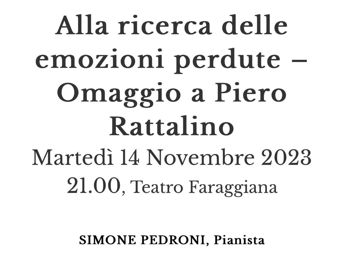 Pedroni_Simone's tweet photo. 14 novembre ore 21:00 teatro Faraggiana, Novara. Biglietti Sede amici della musica via dei Cattaneo 15, venerdì dalle 10 alle 13:30 e sabato dalle 13:30 alle 18:00 https://t.co/0MltJ7hlXK