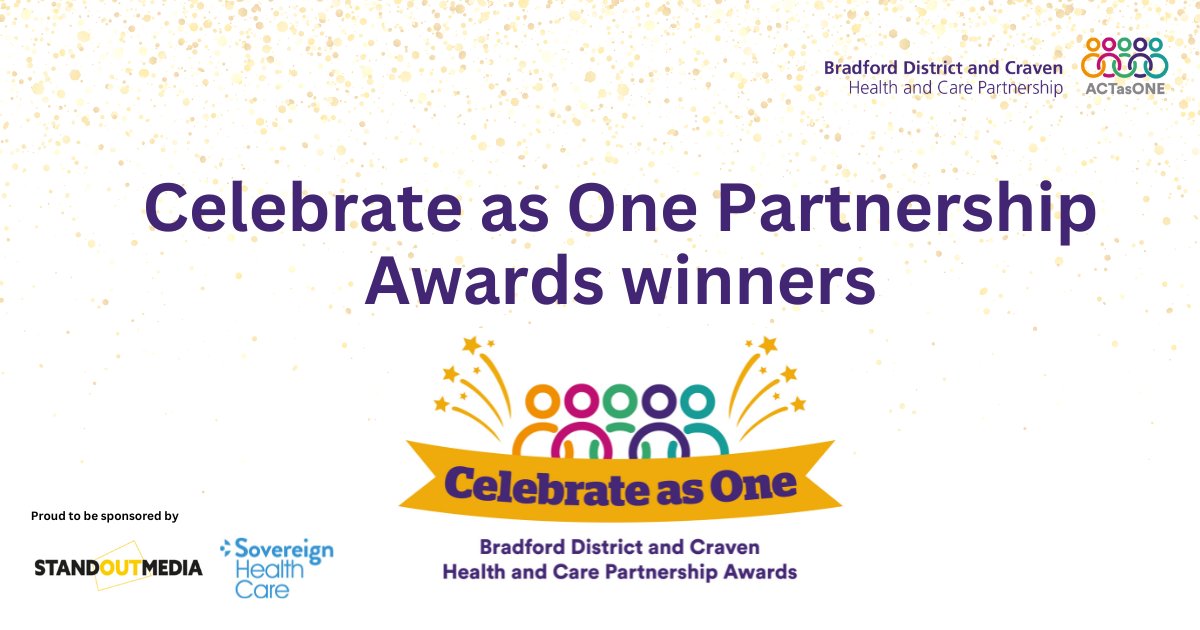 Celebrate as One Bradford District and Craven Health and Care Partnership Awards winners revealed 👇bdcpartnership.co.uk/awards/

Over 300 guests came together last night to celebrate. 🎉

Congratulations to the winners! #CelebrateAsOne2023