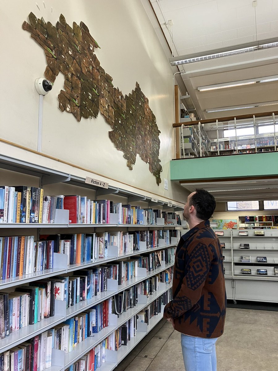 My dry stone wall print installation is hovering over #Holborn library in #Bloomsbury. ‘Reclaiming’ exhibition is on until 5pm Saturday 21 October. This is a repeat pattern etching, with embossing #printmaking #bloomsburyfest Part of @bloomsburyfest 2023