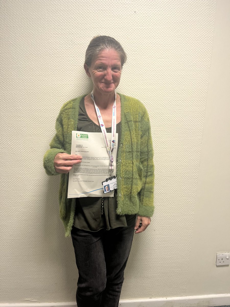 Chlo🦋 (@chlo_wieckowska) on Twitter photo Congratulations to Gayle who has won a daisy nomination this week! For all of her contributions to ensuring our patients receive excellent palliative care. 🌼🌼🌼 <a href="/HaywardHouseNUH/">Hayward House</a> @TeamNUH <a href="/TeamCAS3/">#TeamCAS</a> <a href="/LHayesMatron/">Lisa.Hayes</a> Congratulations to Gayle who has won a daisy nomination this week! For all of her contributions to ensuring our patients receive excellent palliative care. 🌼🌼🌼 <a href="/HaywardHouseNUH/">Hayward House</a> @TeamNUH <a href="/TeamCAS3/">#TeamCAS</a> <a href="/LHayesMatron/">Lisa.Hayes</a>