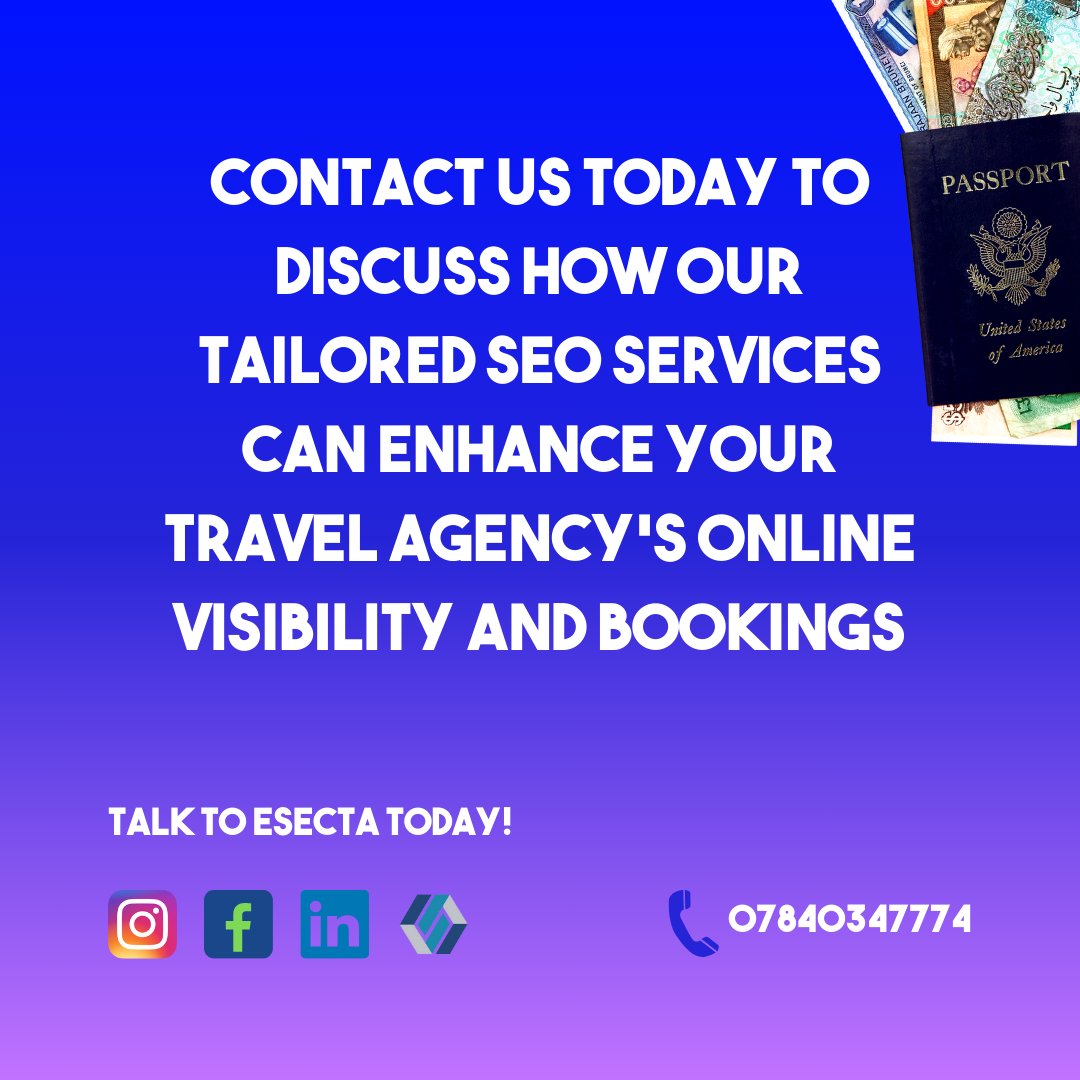 esecta_uk's tweet photo. Esecta: Your Passport to Online Success for Your Travel Agency! ✈️🌍

Ready to make your agency an online sensation? Let's chat!

#Esecta #SEO #TravelAgencySuccess #OnlineVisibility #OnlineSuccessStory #AdventureAwaits #WanderlustJourney #TravelMarketing https://t.co/fpgFxlnohC