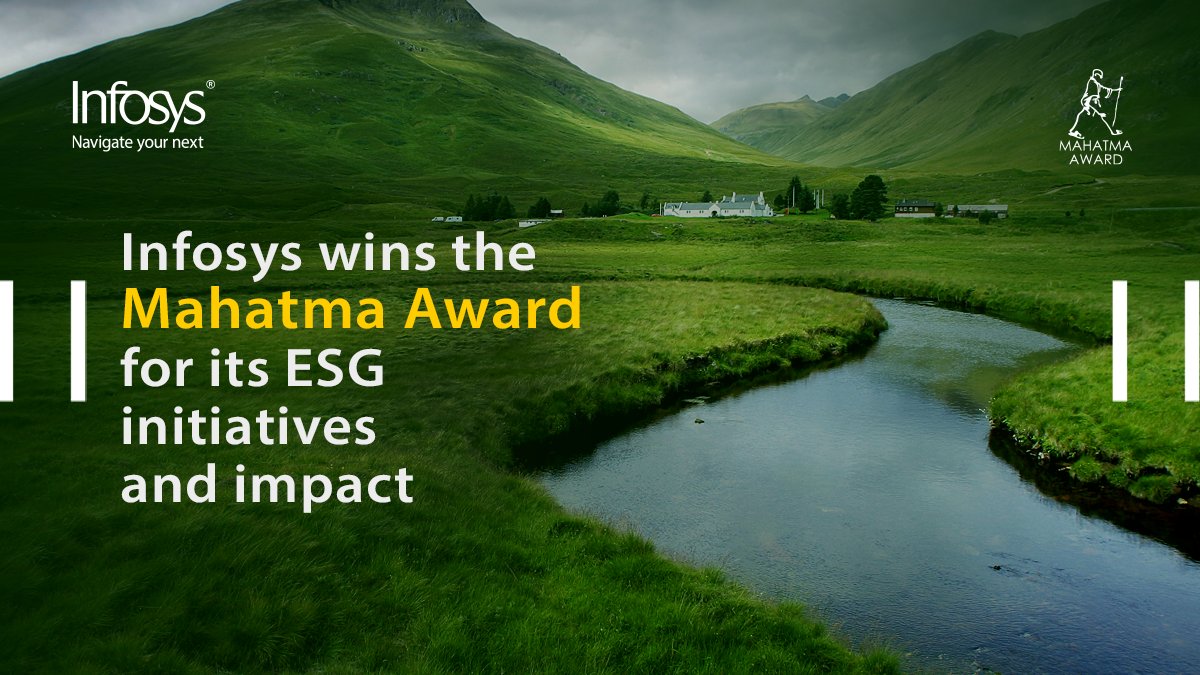 Infosys's tweet image. Infosys has received the Mahatma Award 2023 in the ‘ESG excellence’ category. We have remained #carbonneutral for four years in a row, empowered over 114 million lives through our #techforgood programs, in fiscal 2023.

#InfosysESG | #ESGIsAnOpportunity | @mahatmaaward