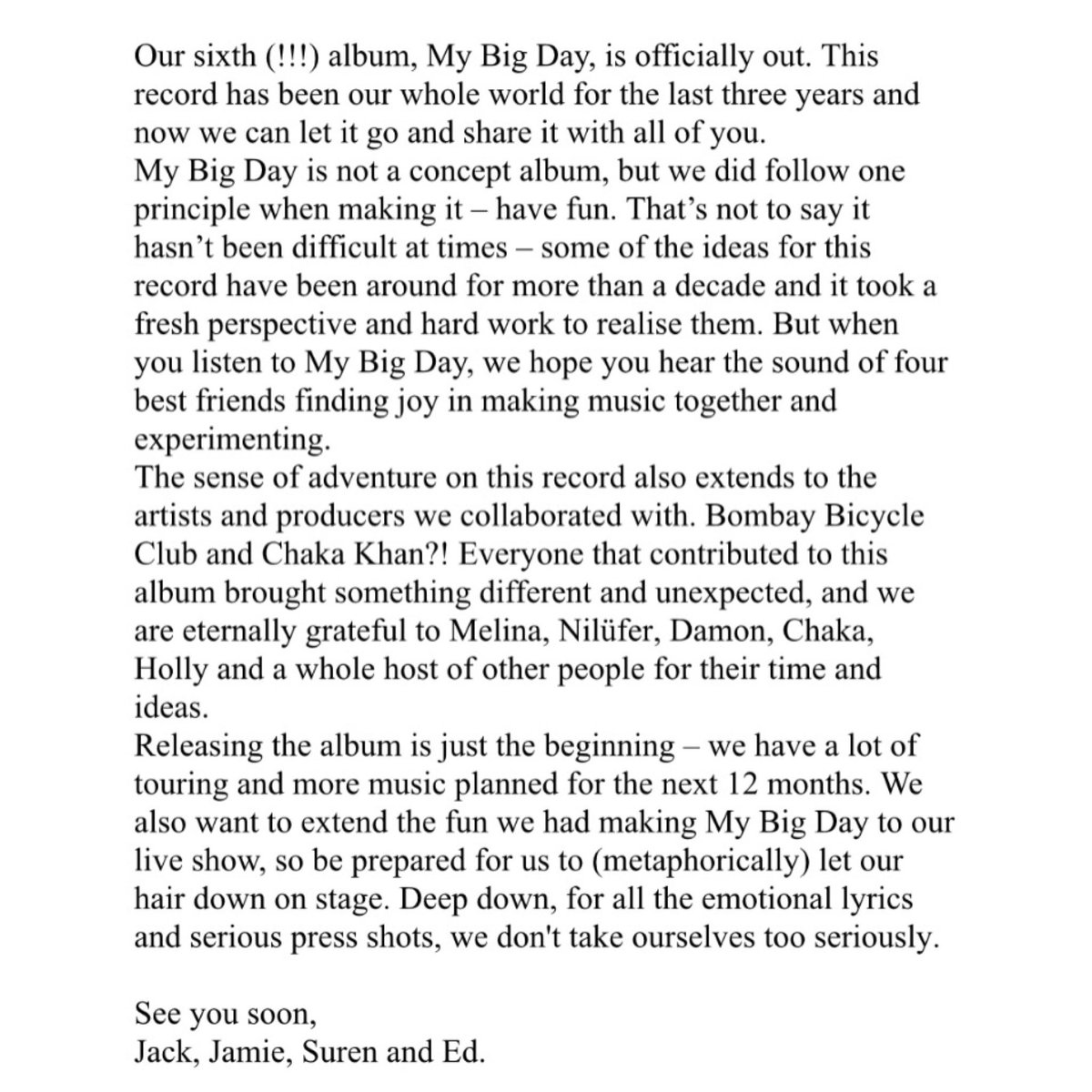 Bombay Bicycle Club tweet media