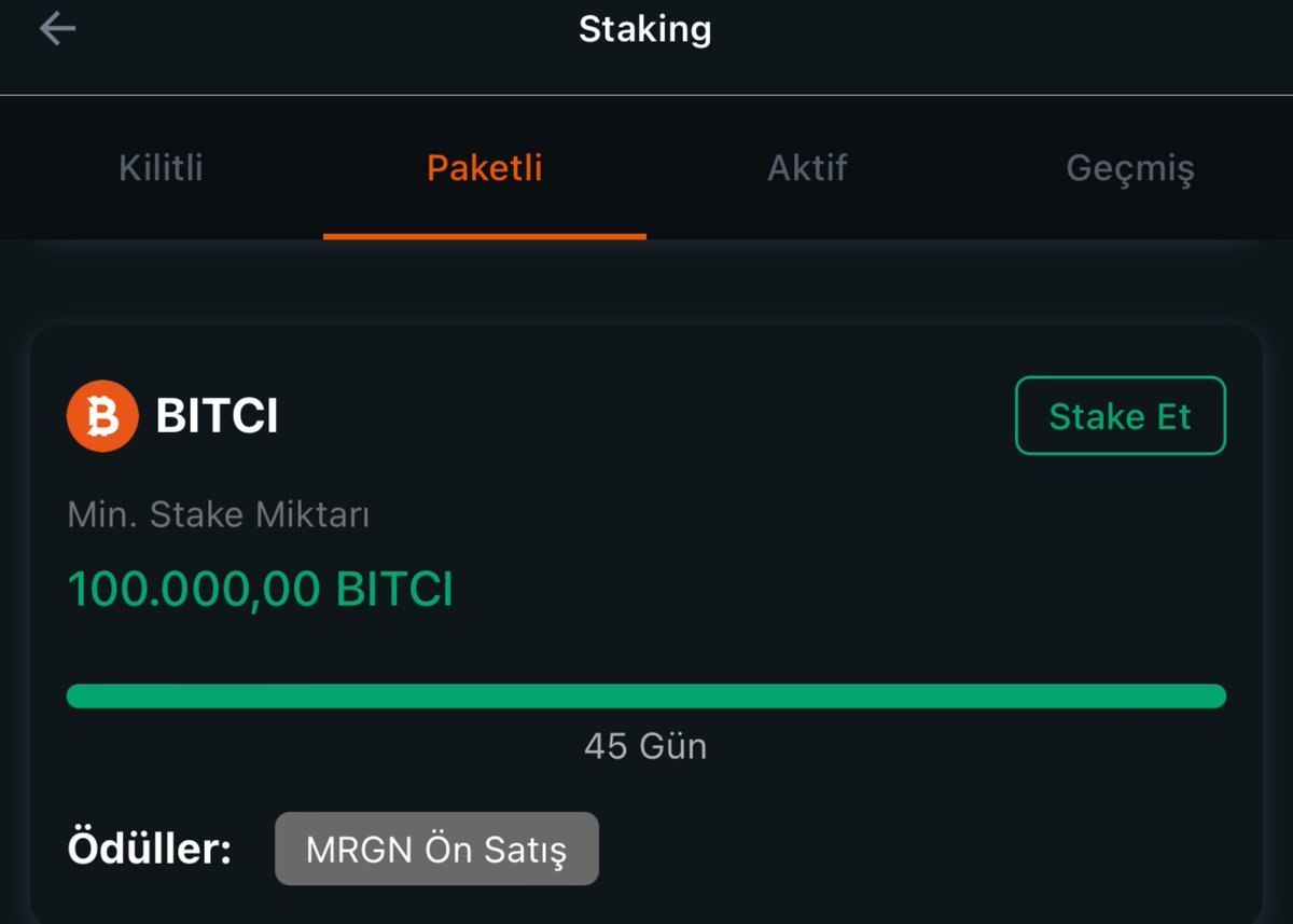 📢 Stake işlemlerinizi Paketli seçeneğimiz üzerinden gerçekleştirebilirsiniz!