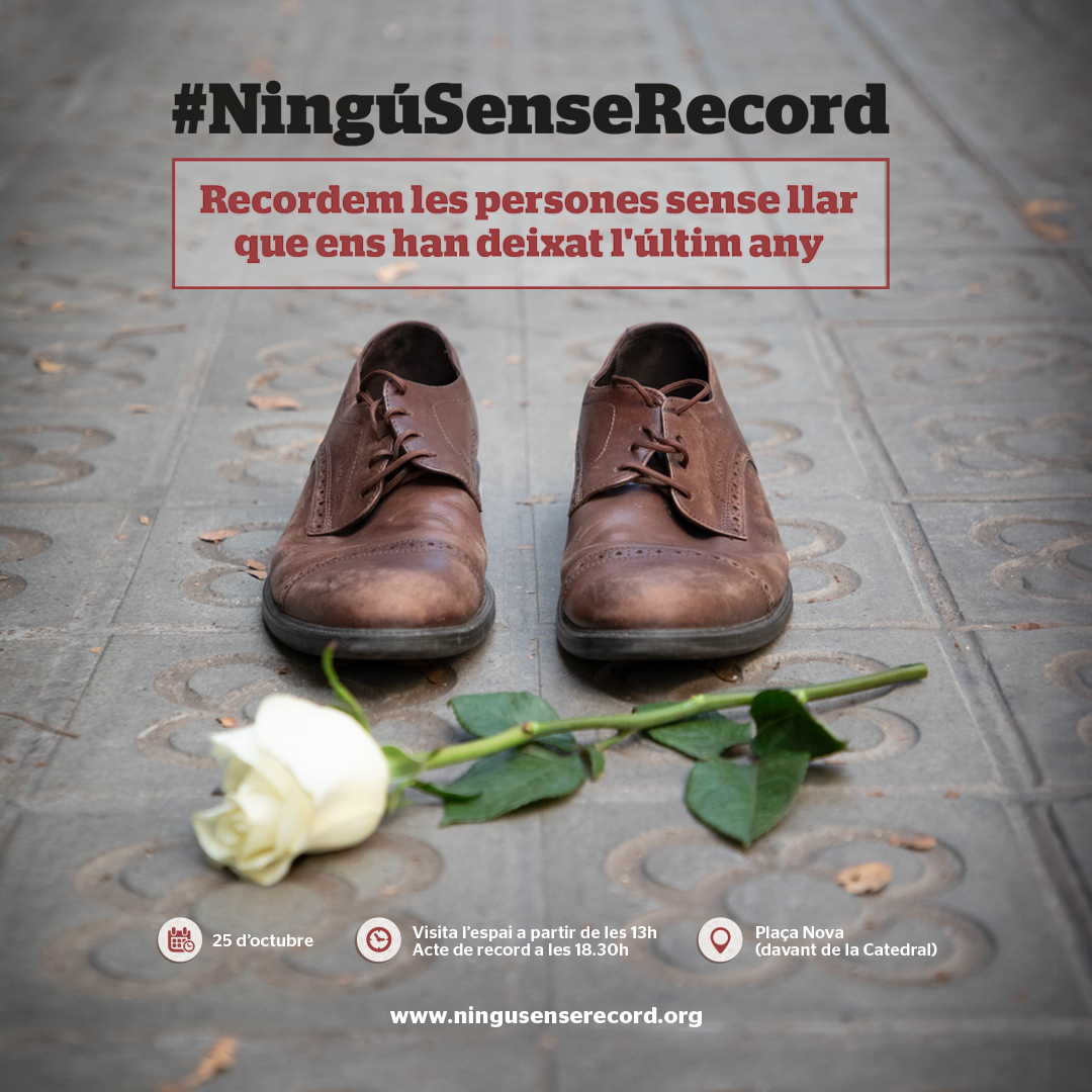 ArrelsFundacio's tweet photo. Des de fa uns anys, sortim al carrer per recordar i fer visibles les persones que han viscut al ras i que ens han deixat. Enguany ho tornem a fer. Dimecres 25 d'octubre a les 18:30 hores us esperem a la plaça nova de Barcelona. https://t.co/RIUQ3YAAW5