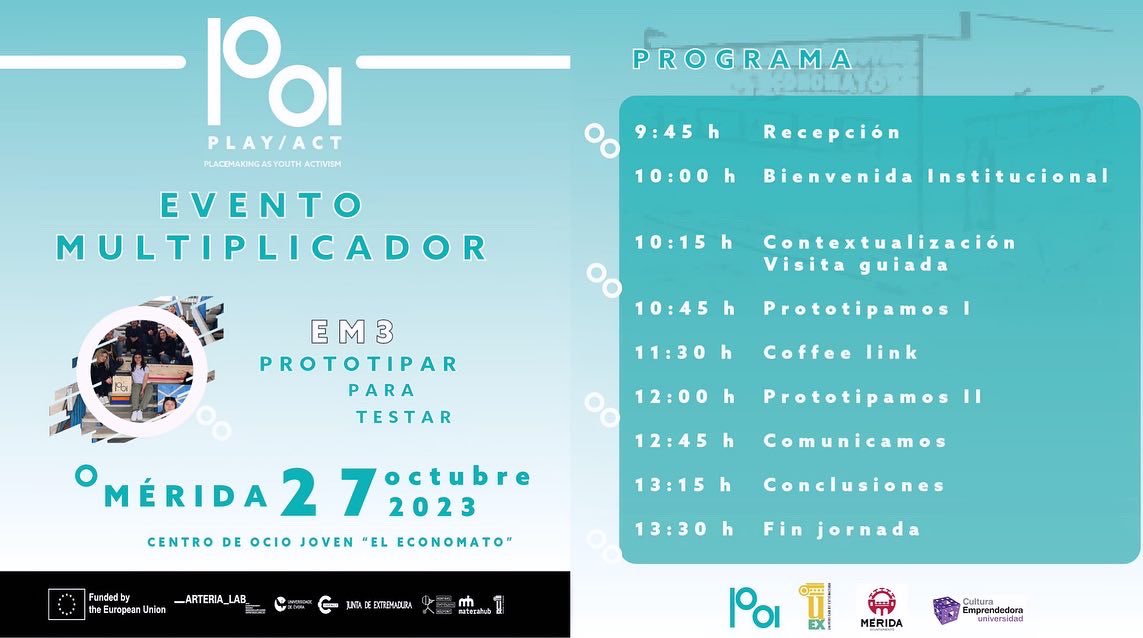 🇪🇺 #Extremadura , last stop of the training sessions in #placemaking of the <a href="/playactdoit/">Play Act</a> project 

✅ from 23 to October 27 will bring together more than a dozen national and international students

ℹ️info: playact.eu/extremadura-fi…