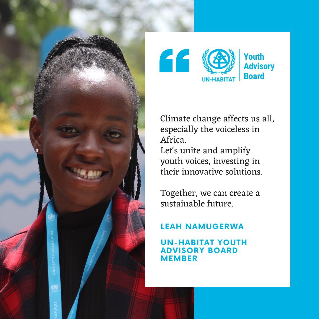 Iam happy to let everyone know that am now on UN-HABITAT youth advisory board.
Be rest assured that you are going to be represented well.
I will try my best to let the world know that anyone irrespective of age can make a difference.