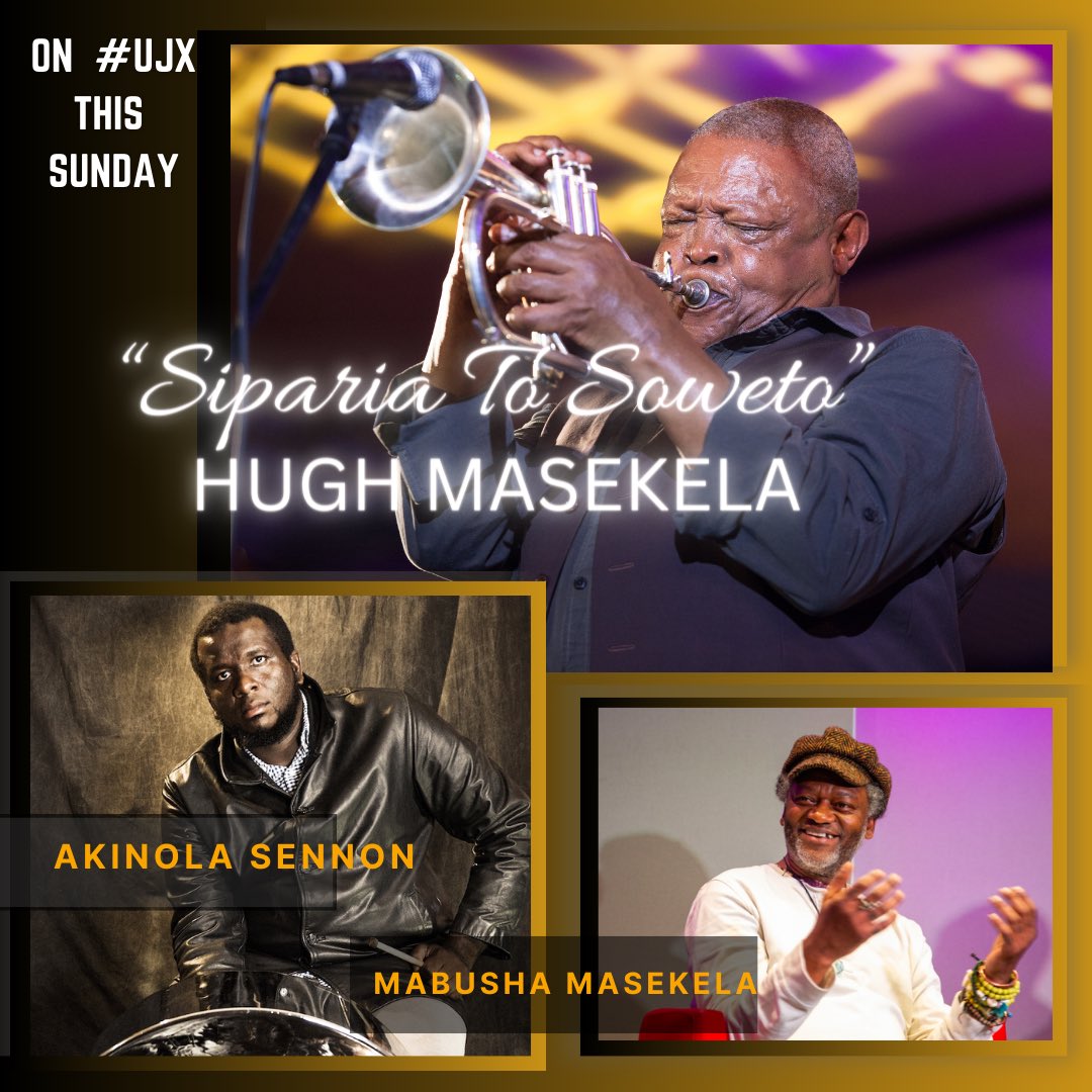 On #UJX this Sunday on @METROFMSA 📻
Trinidadian based composer, #AkinolaSennon and @thesmilinglion7 Masekela’s nephew chat about @hughmasekela new album with Akinola. #SipariaToSoweto 🎺