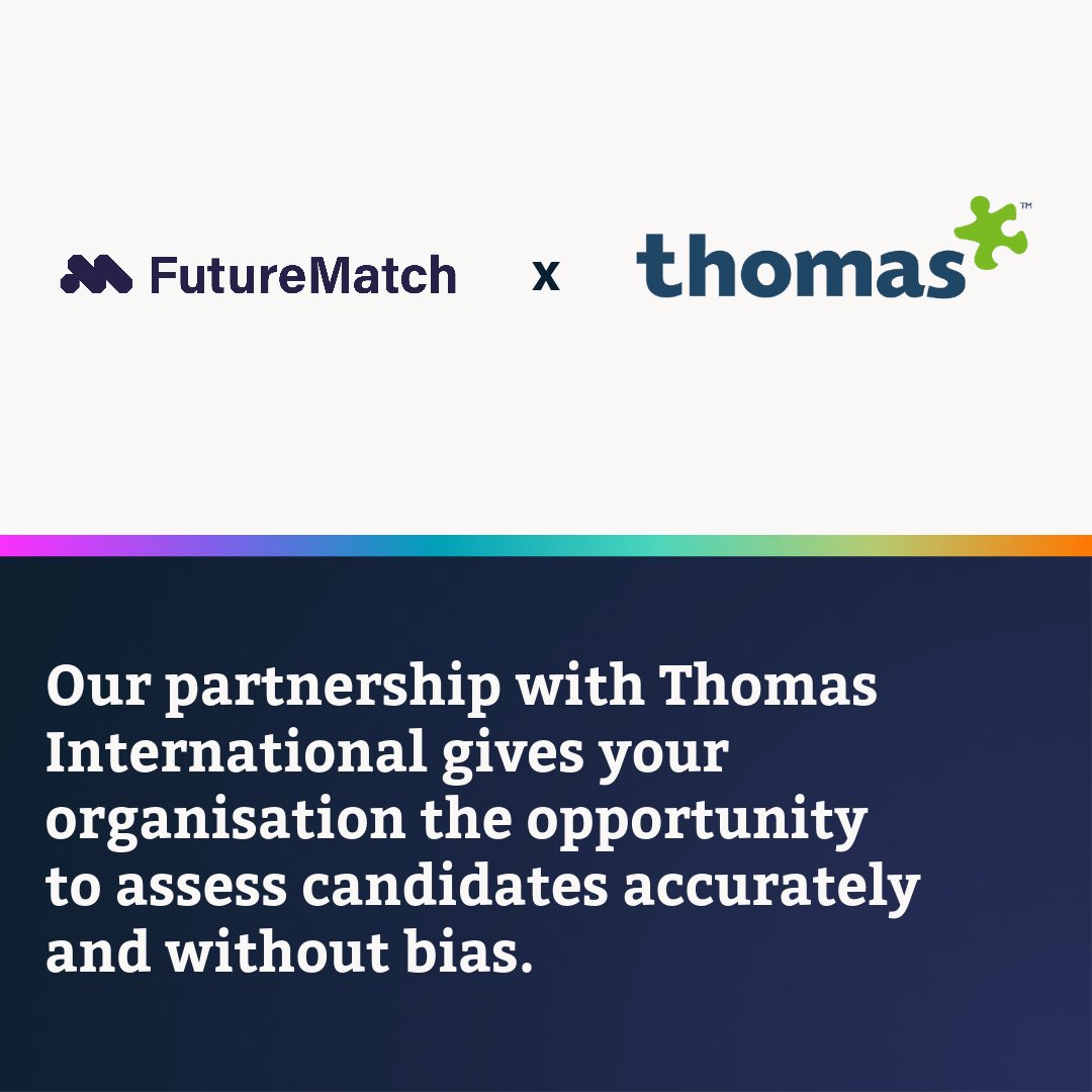 FutureMatchTech's tweet photo. Exciting new partnership for us at FutureMatch🎉🎉

FutureMatch is proud to present our new partnership with Thomas International @ThomasInt_News 

Stay tuned for an exciting journey ahead!

#FutureMatch #Partnership #innovation #hr https://t.co/pqXatDU29C