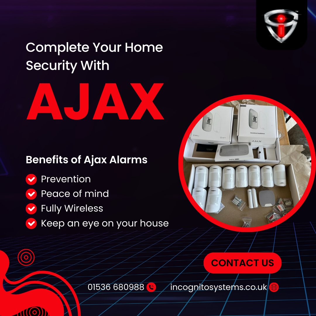 IncognitoSystem's tweet image. Say goodbye to monthly fees and hello to peace of mind with our Ajax Wireless Alarm!

Visit incognitosystems.co.uk to find out more.

#CCTV #Alarms #Commercial #Residential