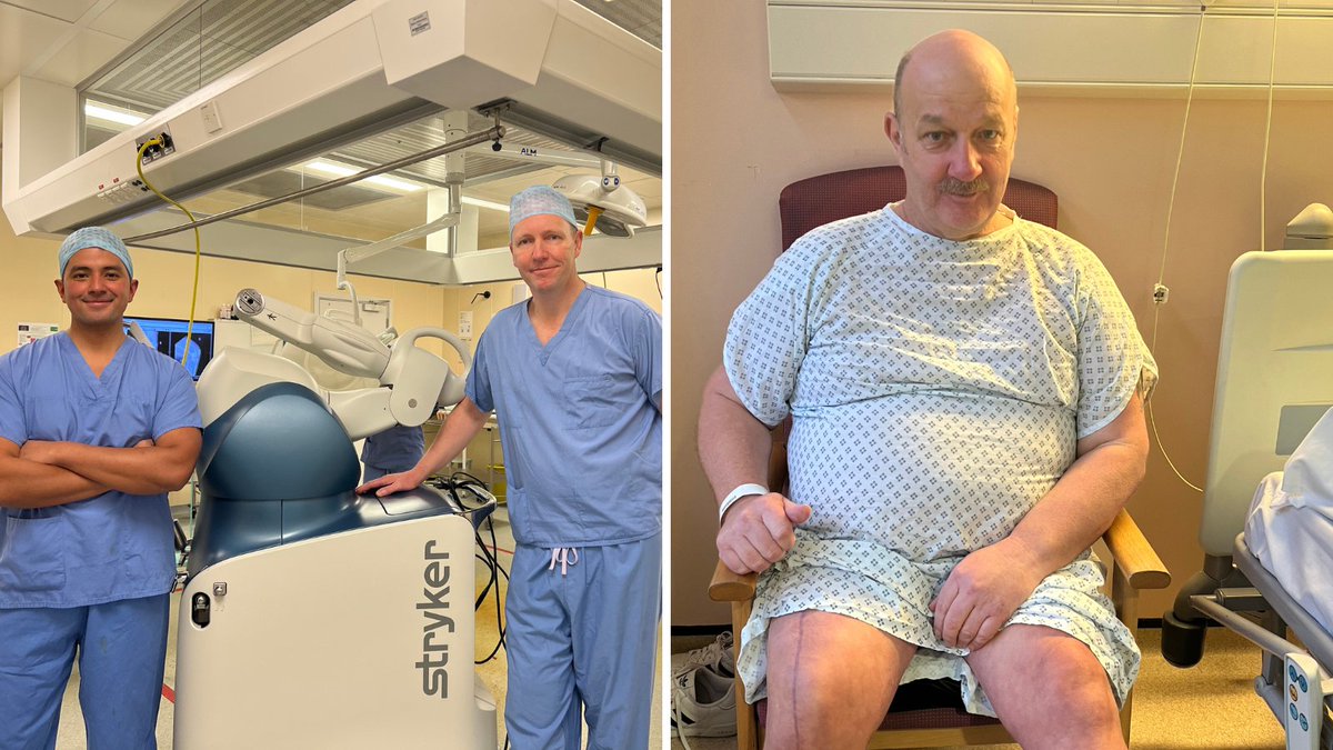 Yesterday we welcomed @bbcemt to showcase the work we are doing in Trauma and Orthopaedics with the innovative MAKO robot. The team saw the state-of-the-art robot in action helping to assist a left knee replacement for patient Tim You can see the full story here next week 👀