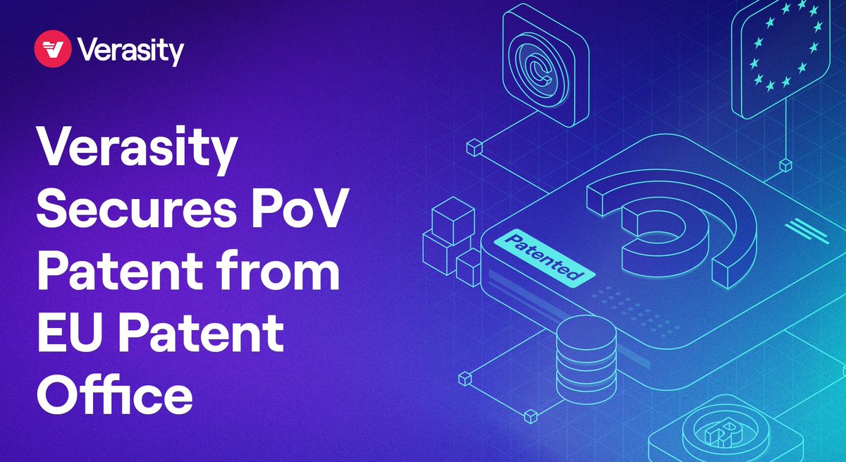 verasitytech's tweet photo. In a major milestone for Proof of View, #Verasity has secured patent approval from the European Patent Office 🇪🇺! 

One of the most important advertising markets worldwide, digital advertising adds €526 billion to the EU economy each year according to the IAB🤯

@Vera_Views can now market #PoV across #Europe with full patent protection, building on our European events and industry links!🔗

Find the documentation here: https://t.co/BQEEZJHhEj
