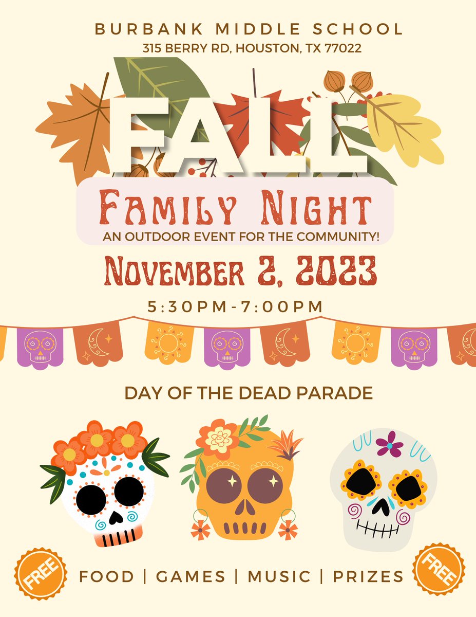 🚨‼️ Burbank families &amp; Community 🚨‼️
Don’t miss out on these upcoming events at Burbank M.S. 
✅ 10/21- Community Yard Sale👚
✅ 10/26- Family Literacy Night📚 
✅ 11/2- Fall Family Night🍁
#burbankms #burbankeagles #familyandcommunityengagement