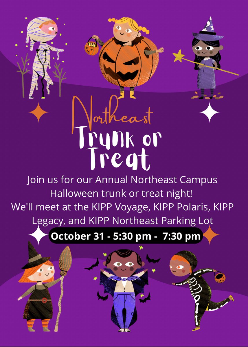 Join the Northeast Family on Halloween for the 2nd Annual Trunk or Treat! 🍬🍭🎃