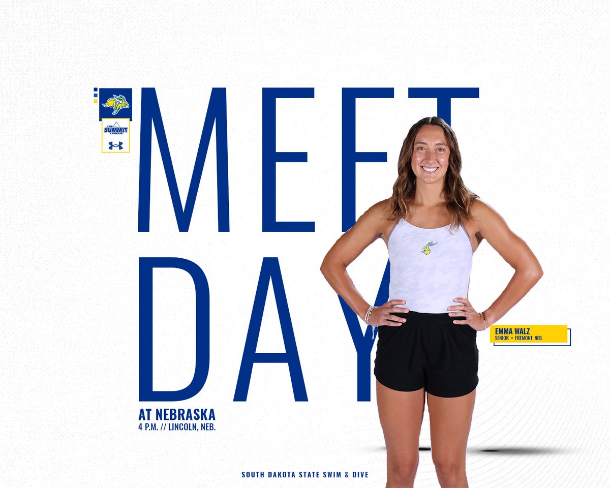 The Jackrabbit women’s swimming and diving team returns to the water with an afternoon dual at Nebraska
#GoJacks

⏰ » 4 p.m.
🏟️ » Devaney Natatorium | Lincoln, Nebraska
📊 » Meet Mobile