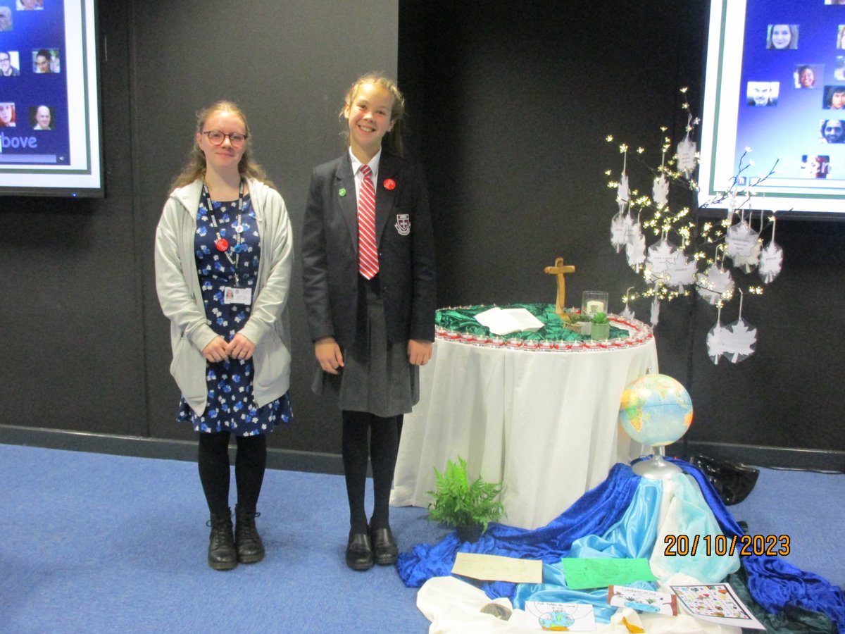 Angelie C (yr12) and Ariella B (Yr7) represented St Bede's at the BWCET Laudato Si' Mass today that was livestreamed across out Trust's schools. Both read beautifully at Mass. We received a rose to care for and enjoyed a delicious lunch after Mass.