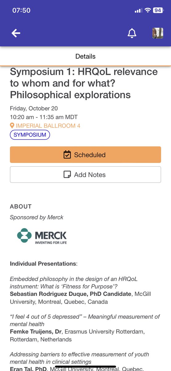 Measurement of mental health is often argued for “for the benefit of clients”. But how does that relate to standardization? Arguing for a Hermeneutic Approach of #meaningfulmeasurement at #ISOQOL23 with the inspirational <a href="/erantal/">Eran Tal</a> @leahmcclimans <a href="/skye_barbic/">Skye Barbic she/her/hers</a> <a href="/becca__jackson/">Becca Jackson</a> <a href="/sebas/">sebas</a>