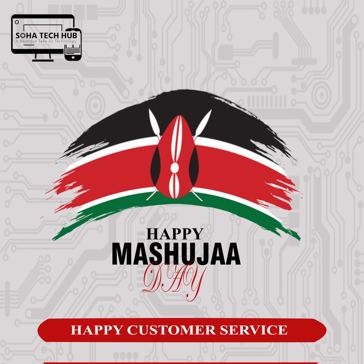 hub_soha's tweet photo. Happy Mashujaa day to all our clients 🎉✊. Wewe ni shujaa 💪 https://t.co/00Dd7rZAyK