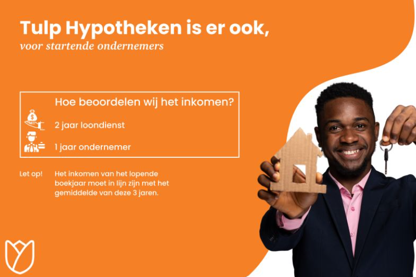 Adviseer je startende ondernemers? Dan is het goed te weten dat we bij Tulp ook voor deze doelgroep een oplossing hebben.
Al vanaf 1 jaar na de opstart zijn er mogelijkheden. tulphypotheken.nl/hypotheken/