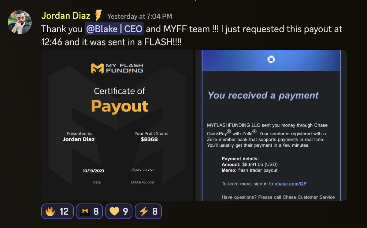myflashfunding's tweet photo. Jordan has now made over $25,000 with MYFF! 🤯

This was fourth payout to Jordan! Many more to come. ⚡

Account Size: $100,000, Percent Profit: 8.3% = $8368 https://t.co/8Q8XrRcL7u