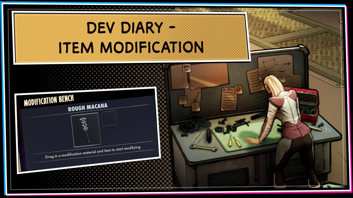 SuperfuseGame's tweet photo. Missing that perfect weapon for your build? Well, why not make it yourself! Though with great reward comes great risk...

This latest Dev Diary dives into our upcoming item modification system! 🔨🔨 #Superfuse #indiegames

https://t.co/WPO6KHloFo https://t.co/gey3HT1E4O